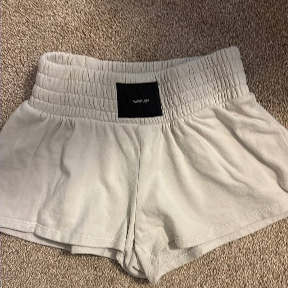 TALENTLESS High Waist Cream Shorts